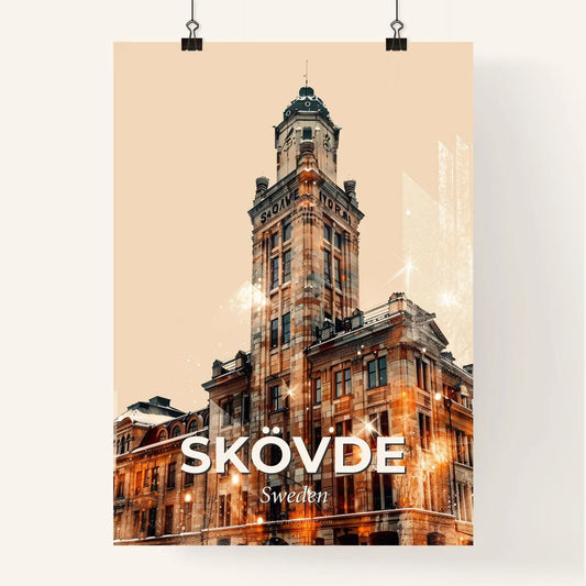 Skövde, Sweden: Architectural Icons Double Exposure Art Poster
