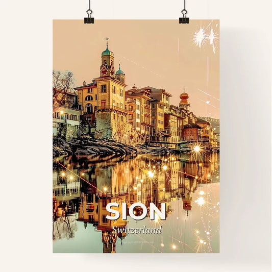 Sion: City Skyline Architecture Poster with Sparkles Poster