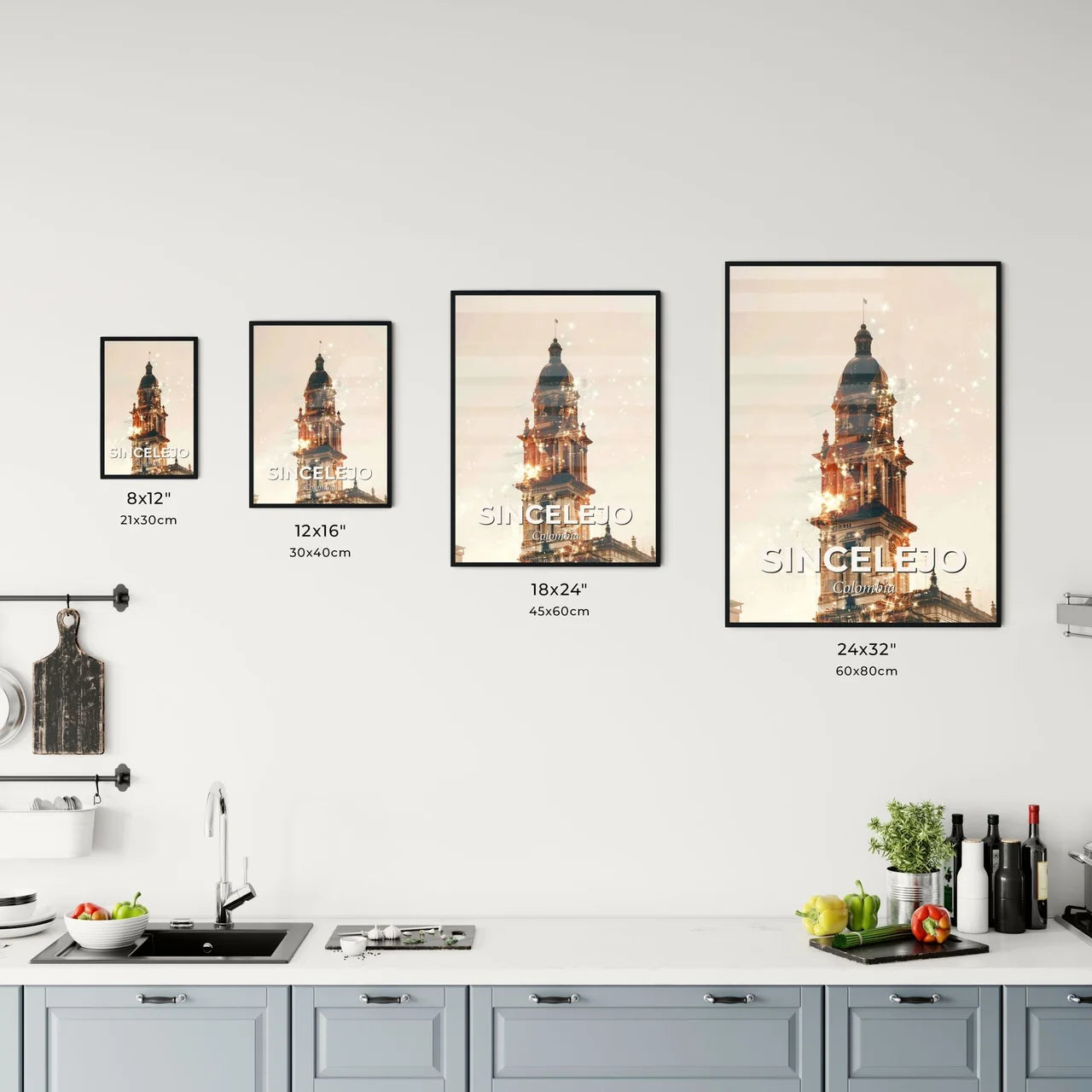 Sincelejo Skyline Colombian Architecture Glow Office Art