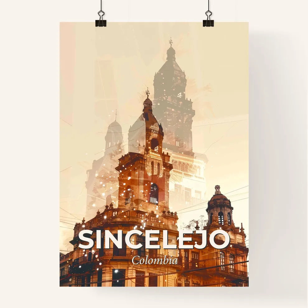 Sincelejo City Tribute Skyline Poster Design Poster