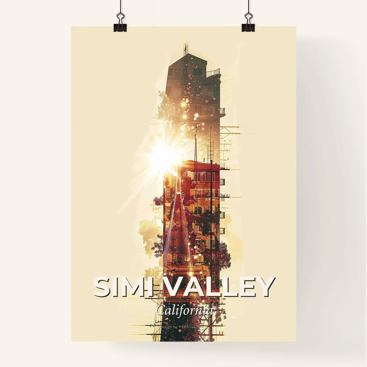 Simi Valley Skyline Glow Poster Poster
