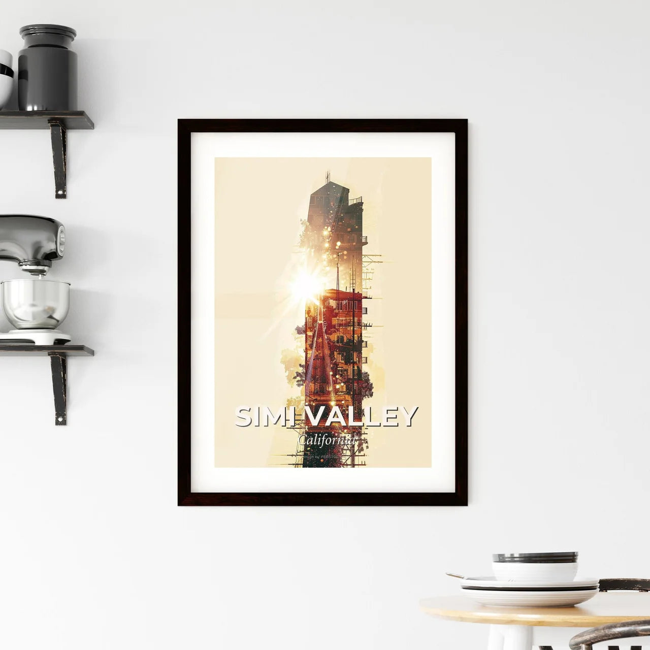 Simi Valley Skyline Glow Poster Framed Print
