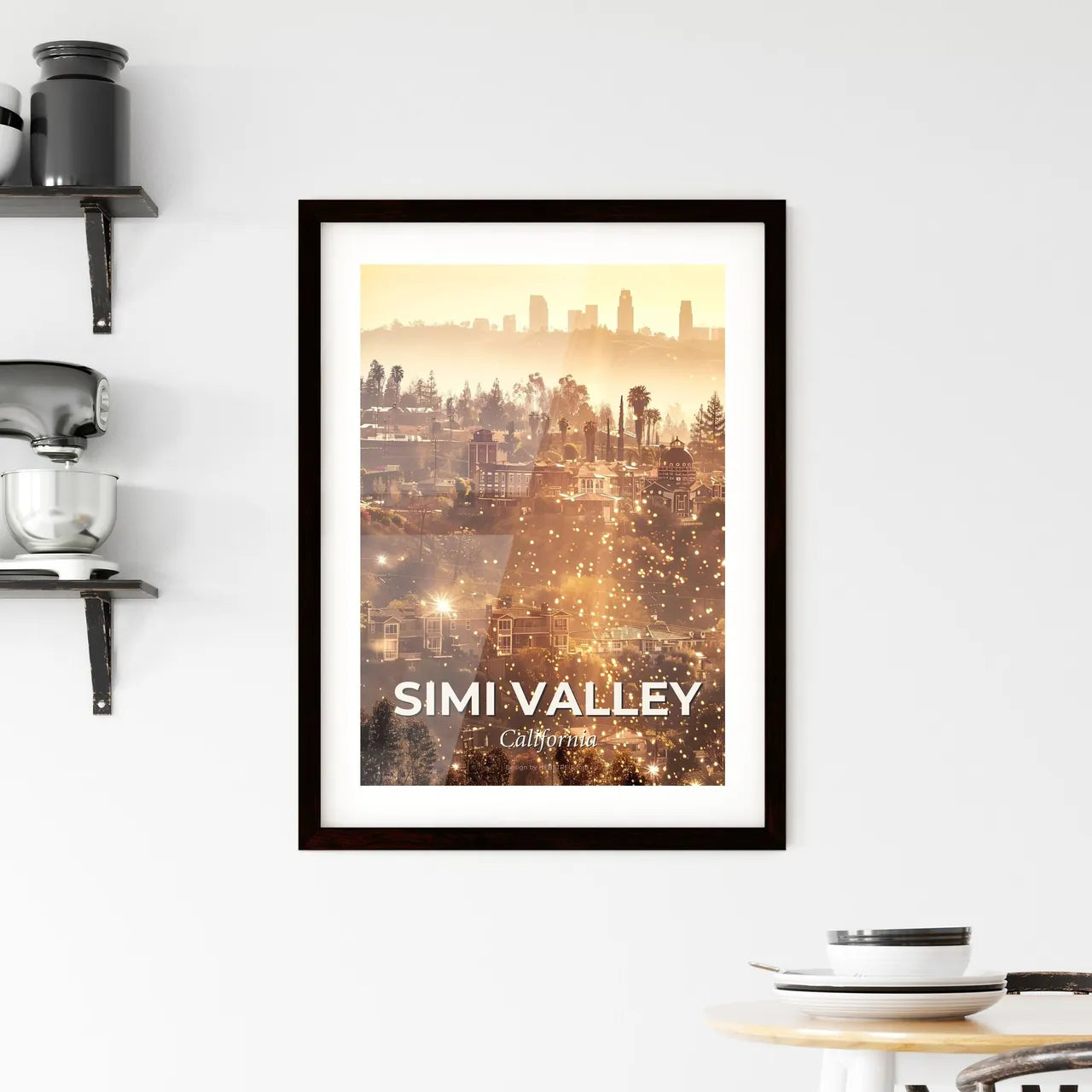 Simi Valley Skyline Composite Art Poster Framed Print