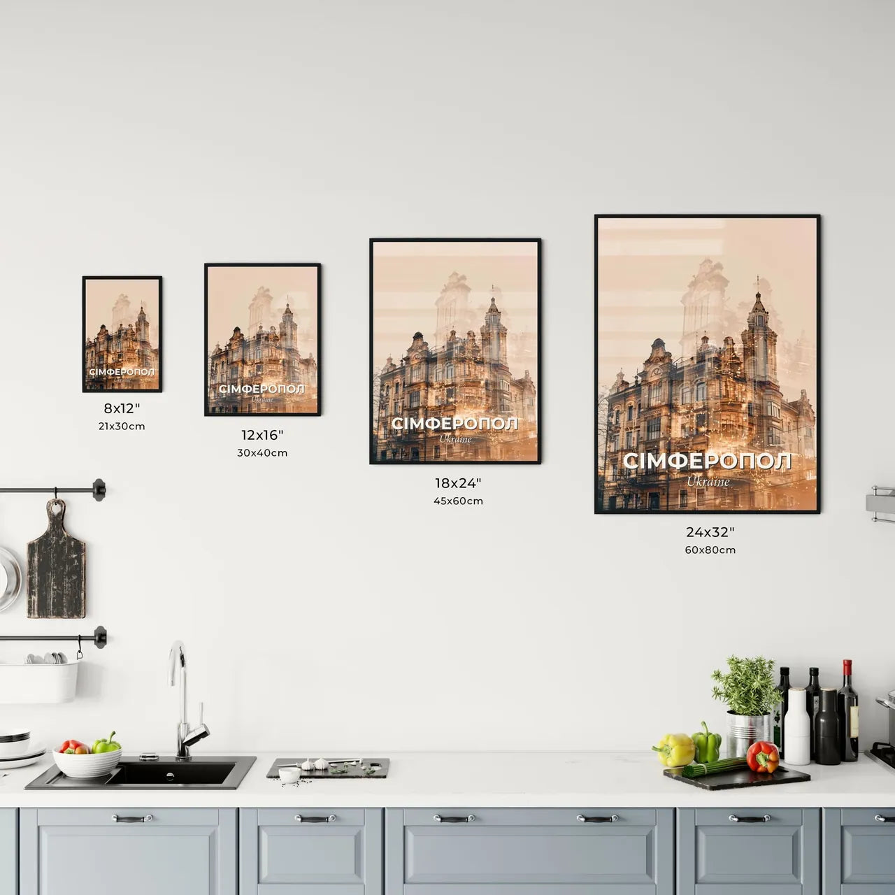 Simferopol Skyline Double Exposure Poster Art Office Art