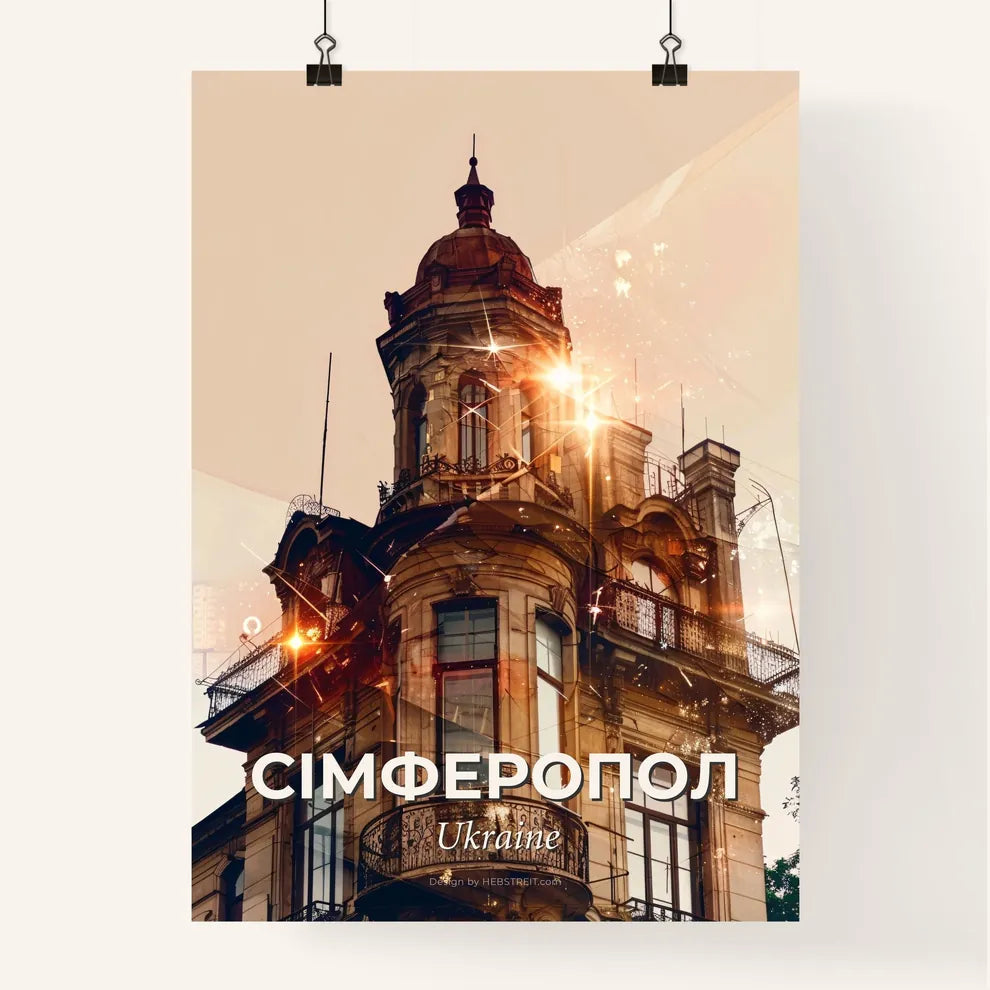 Simferopol City Skyline Double Exposure Print Poster
