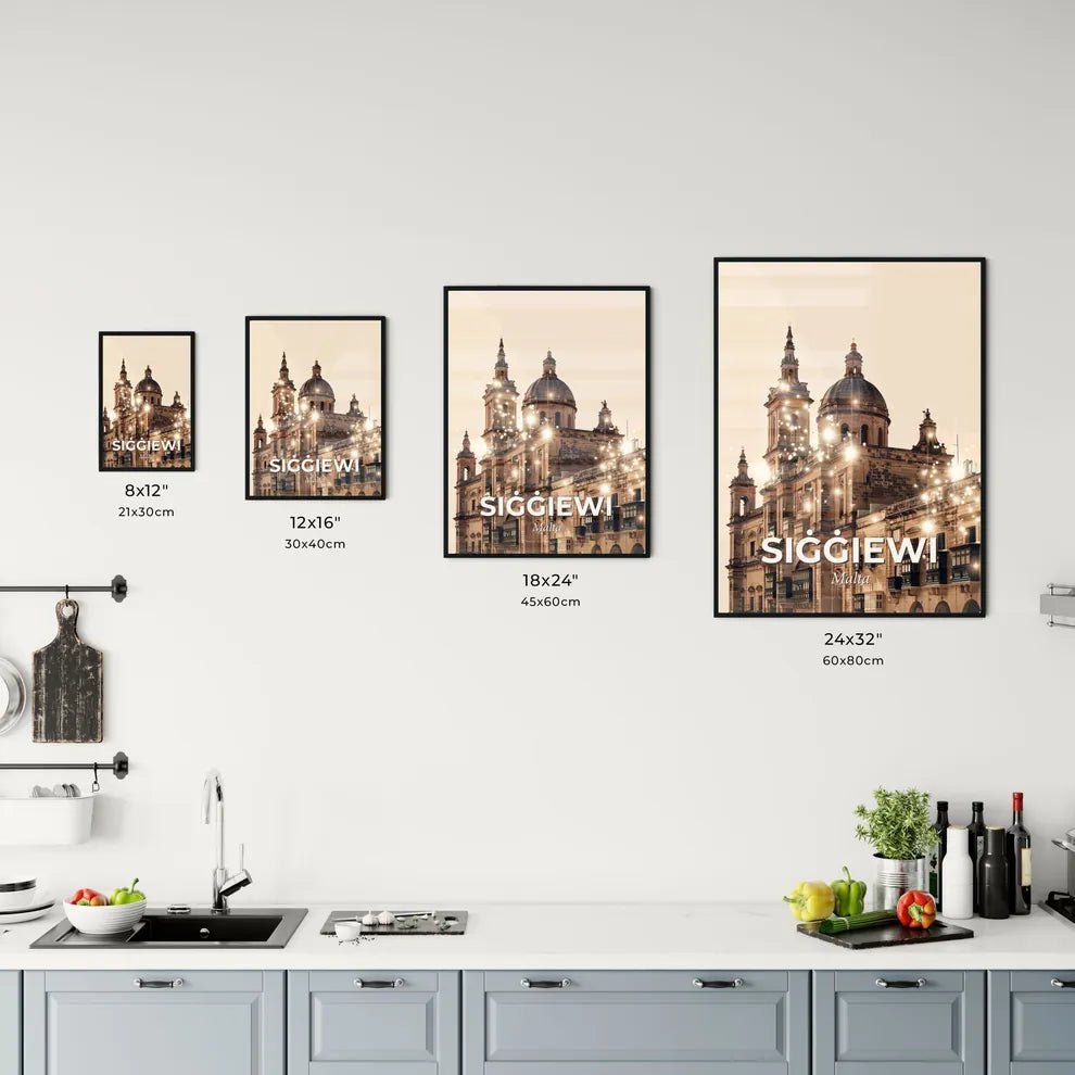 Siggiewi Malta City Skyline Architectural Composite Art Poster Office Art