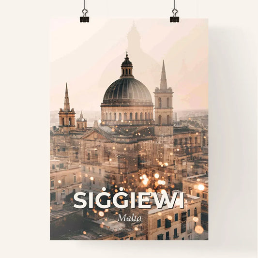 Siggiewi Malta Skyline Composite Art Print Poster Poster