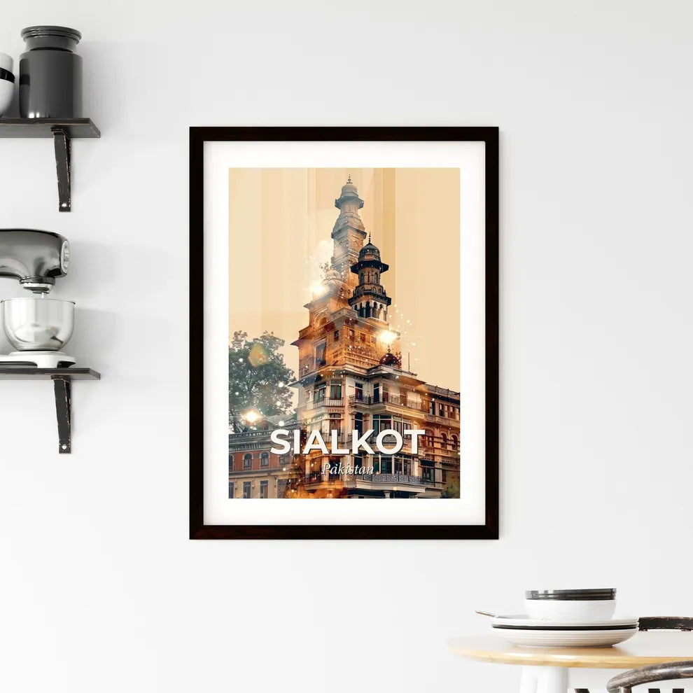 Sialkot Skyline Iconic Architecture Art Poster Print Framed Print
