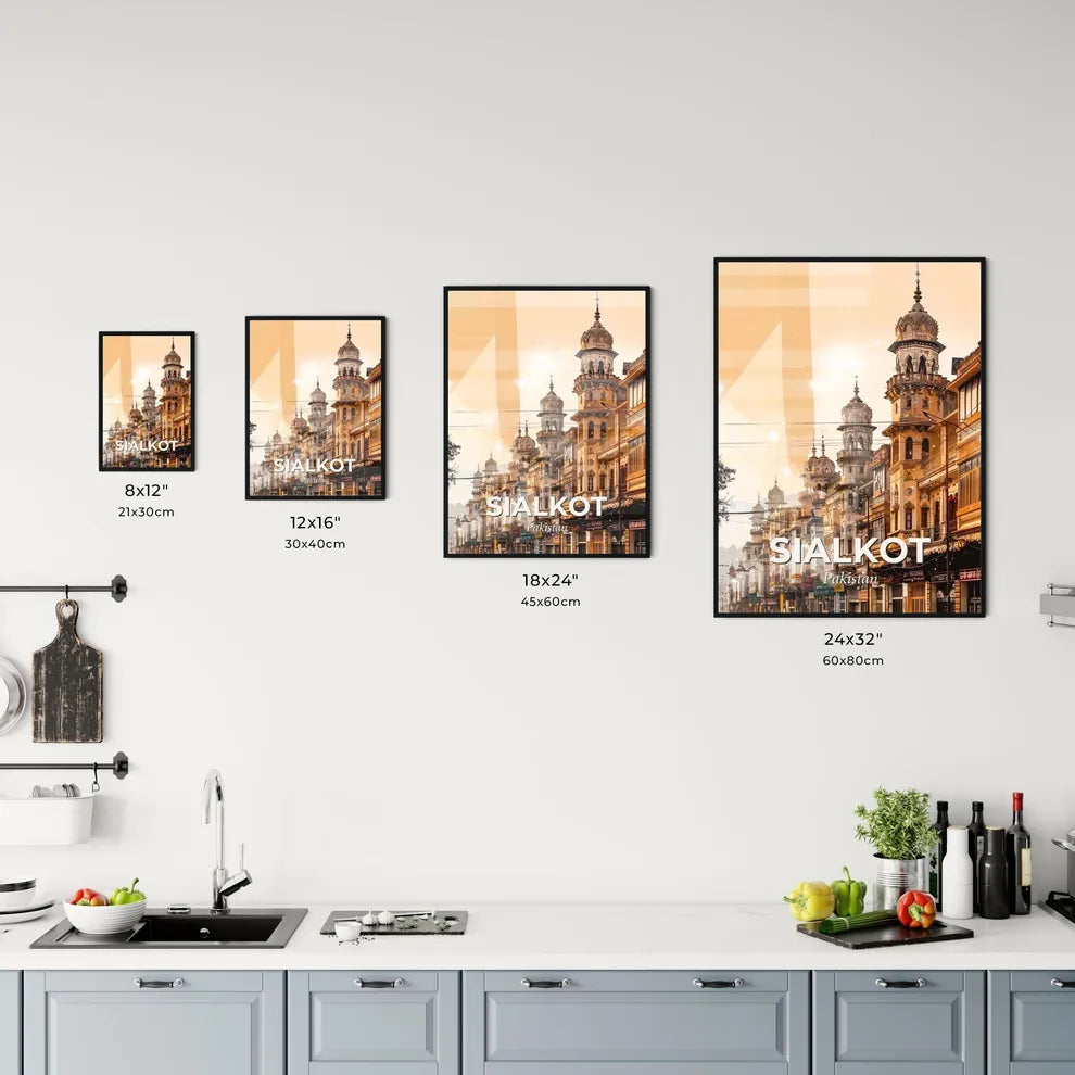 Sialkot: Double Exposure City Skyline Office Art