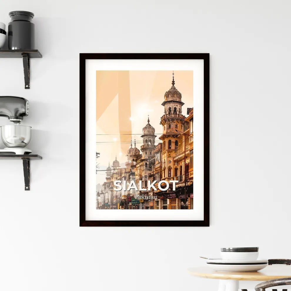 Sialkot: Double Exposure City Skyline Framed Print