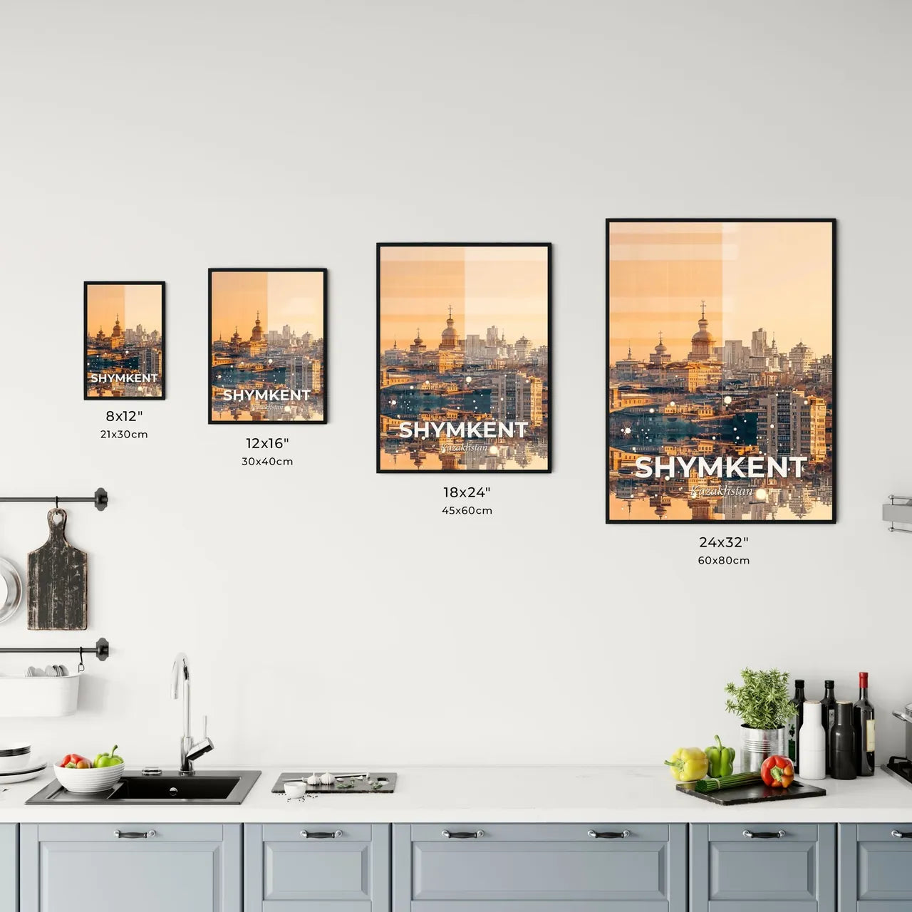 Shymkent Architectural Skyline Composite Art Office Art