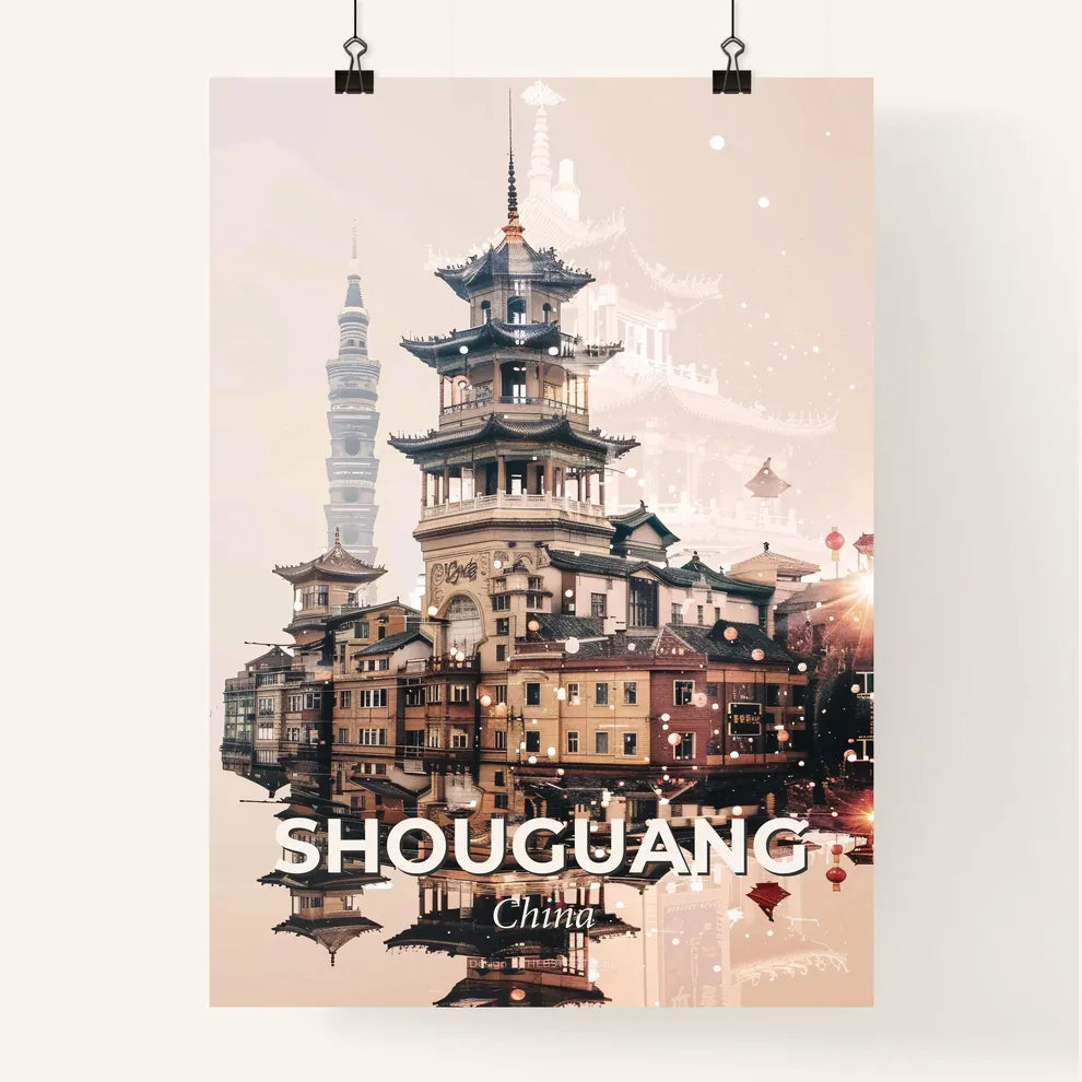 Shouguang City Lights Silhouettes Sparkle Poster Poster