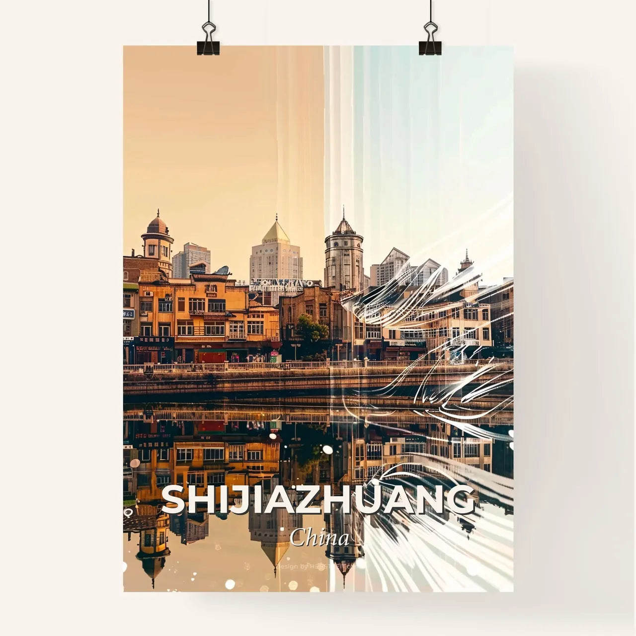 Shijiazhuang: Skyline Poster Art Sparkles Poster