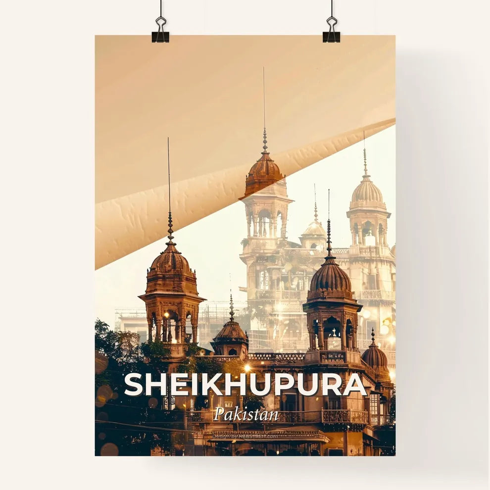Sheikhupura: City Skyline Double Exposure Art Poster Poster