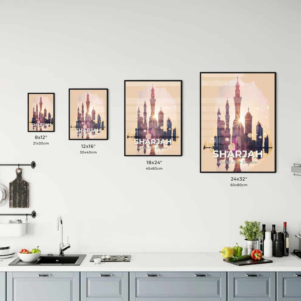 Sharjah Skyline Architecture Composite Art Poster Office Art