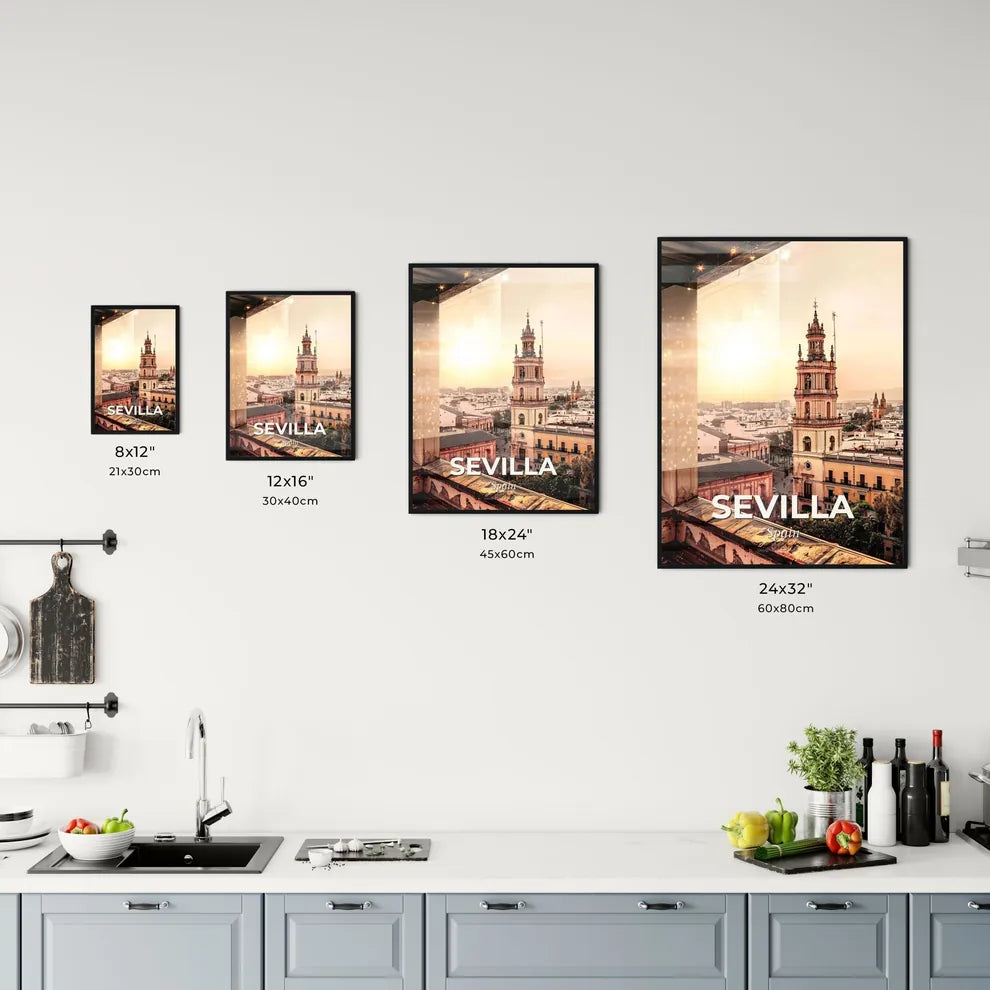 Sevilla City Skyline Art Poster Composite Office Art