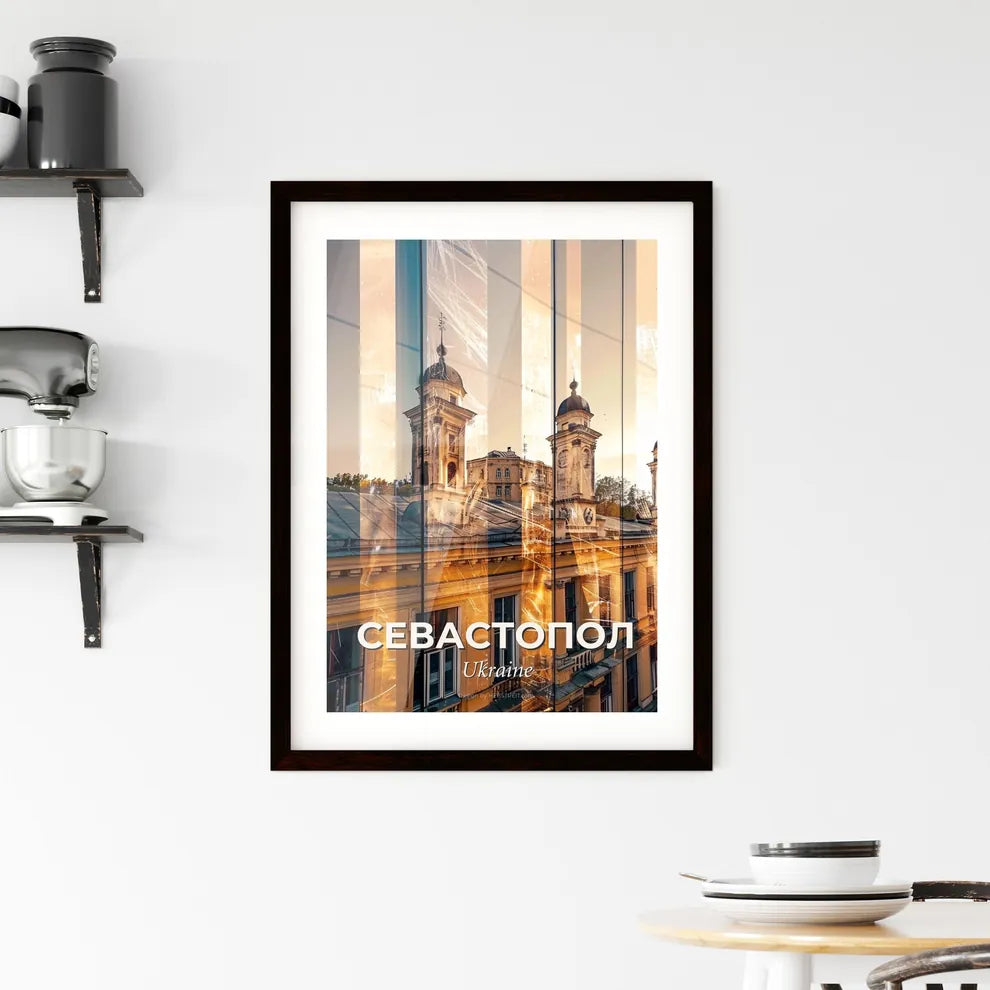 Sevastopol: City Icons in a Double Exposure Framed Print
