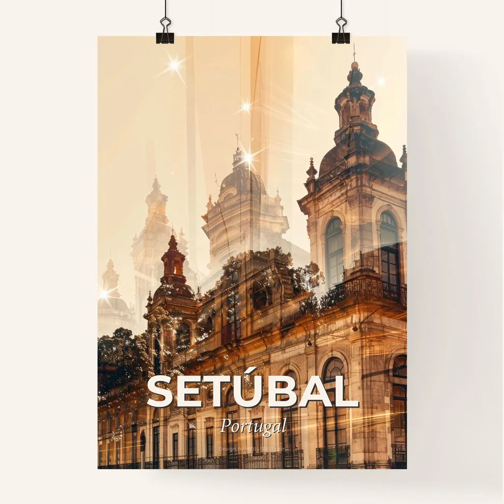 Setubal Skyline Art Deco Poster with Local Charm Poster