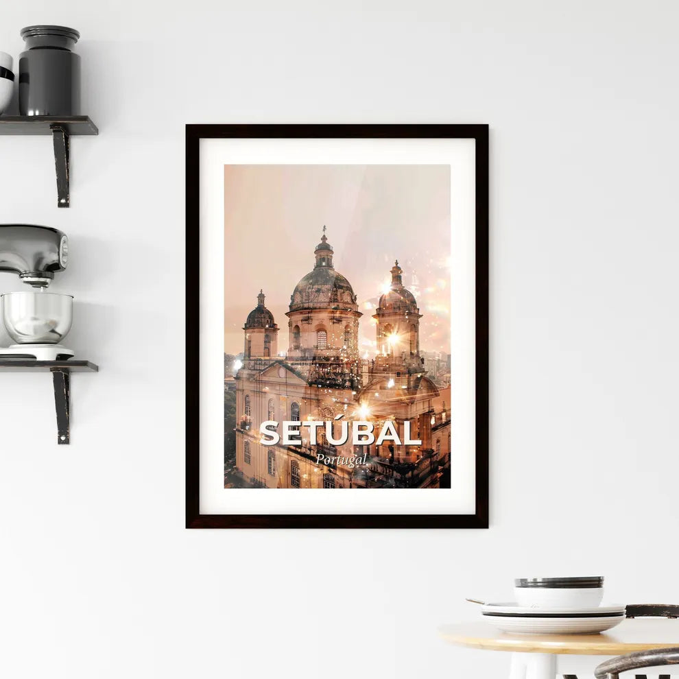 Setúbal Skyline Composite Art Bright Tapestry Framed Print