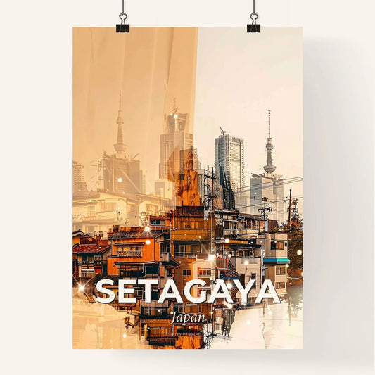 Setagaya Skyline Double Exposure Cityscape Art Poster