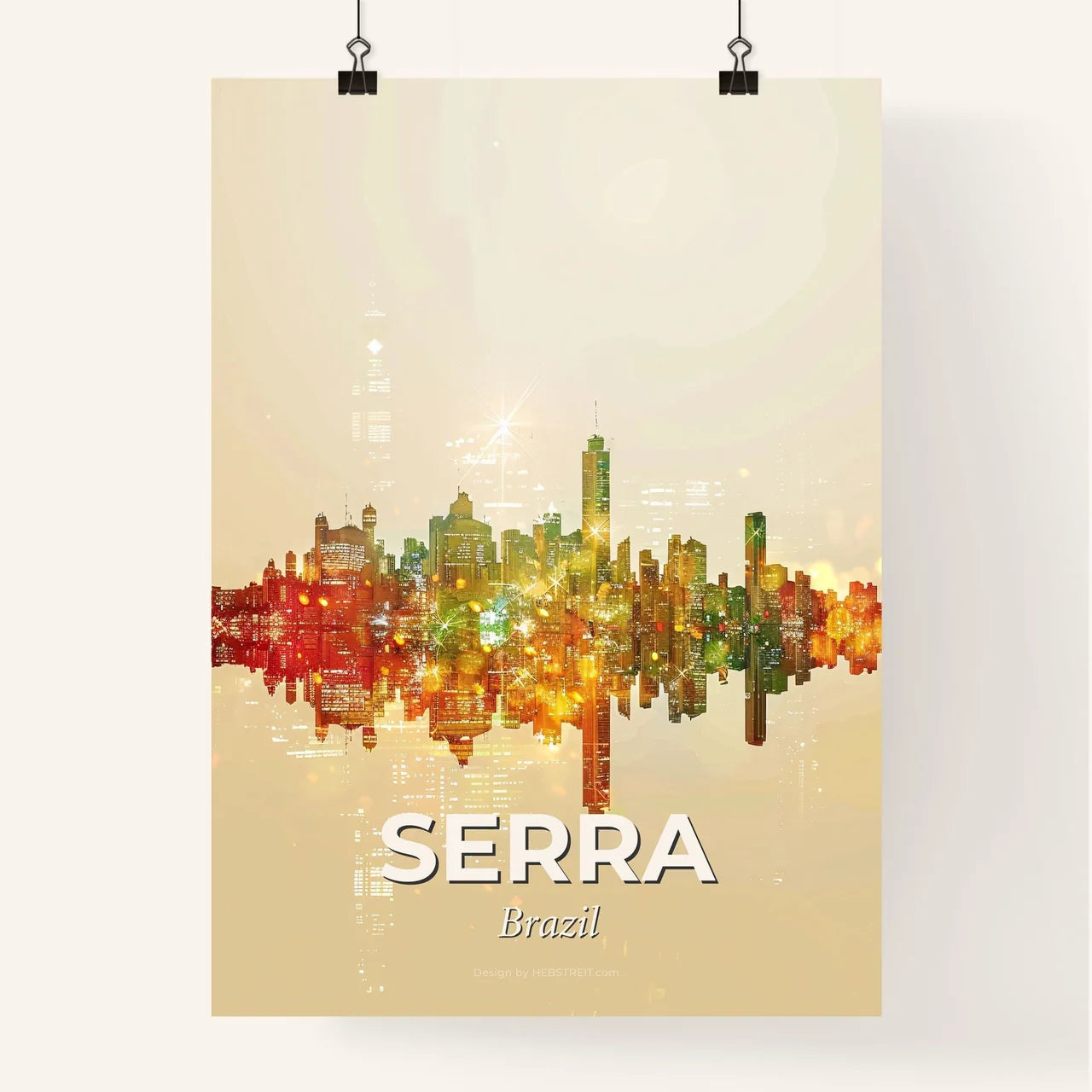 Serra Skyline Double Exposure City Lights Poster