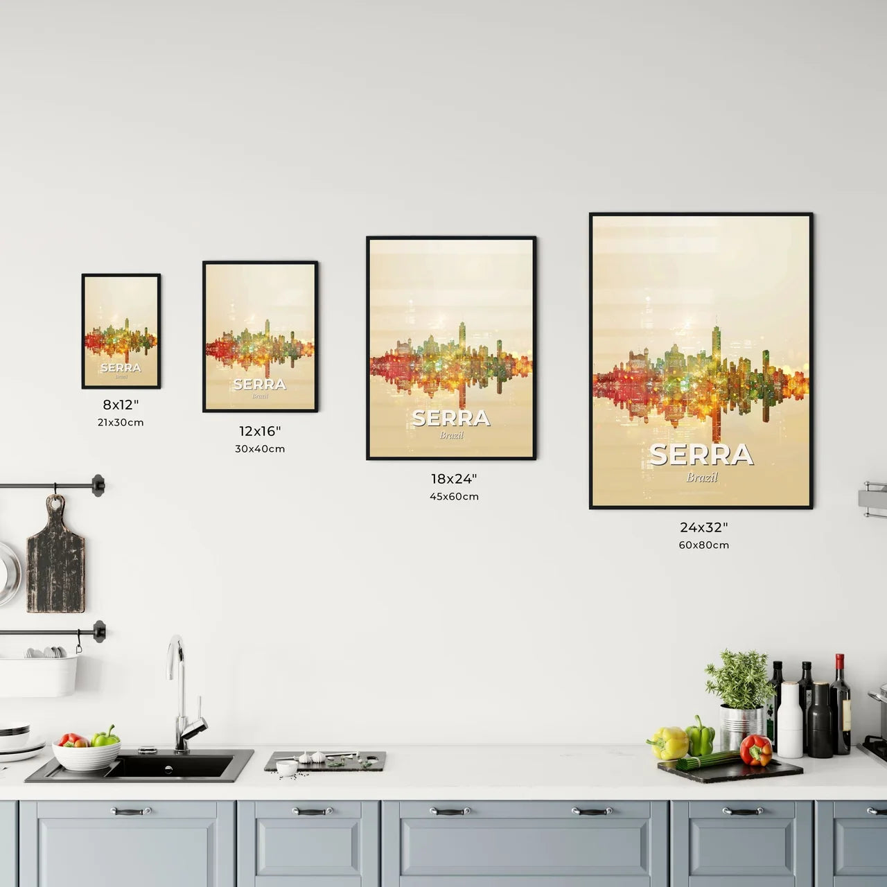 Serra Skyline Double Exposure City Lights Office Art