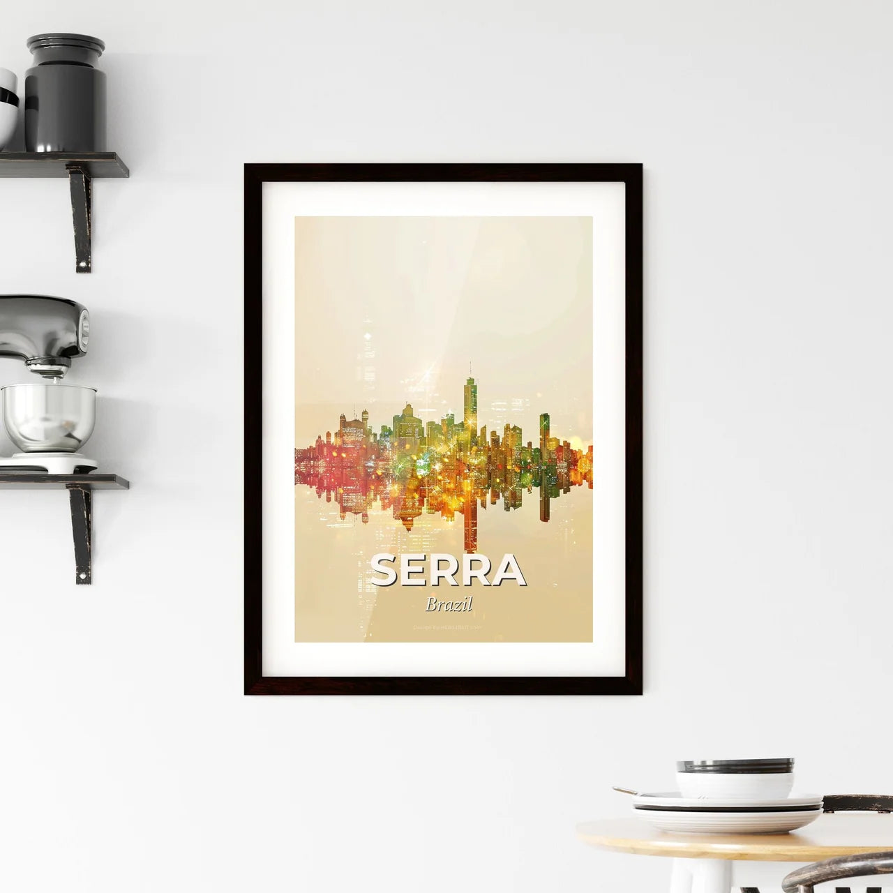 Serra Skyline Double Exposure City Lights Framed Print