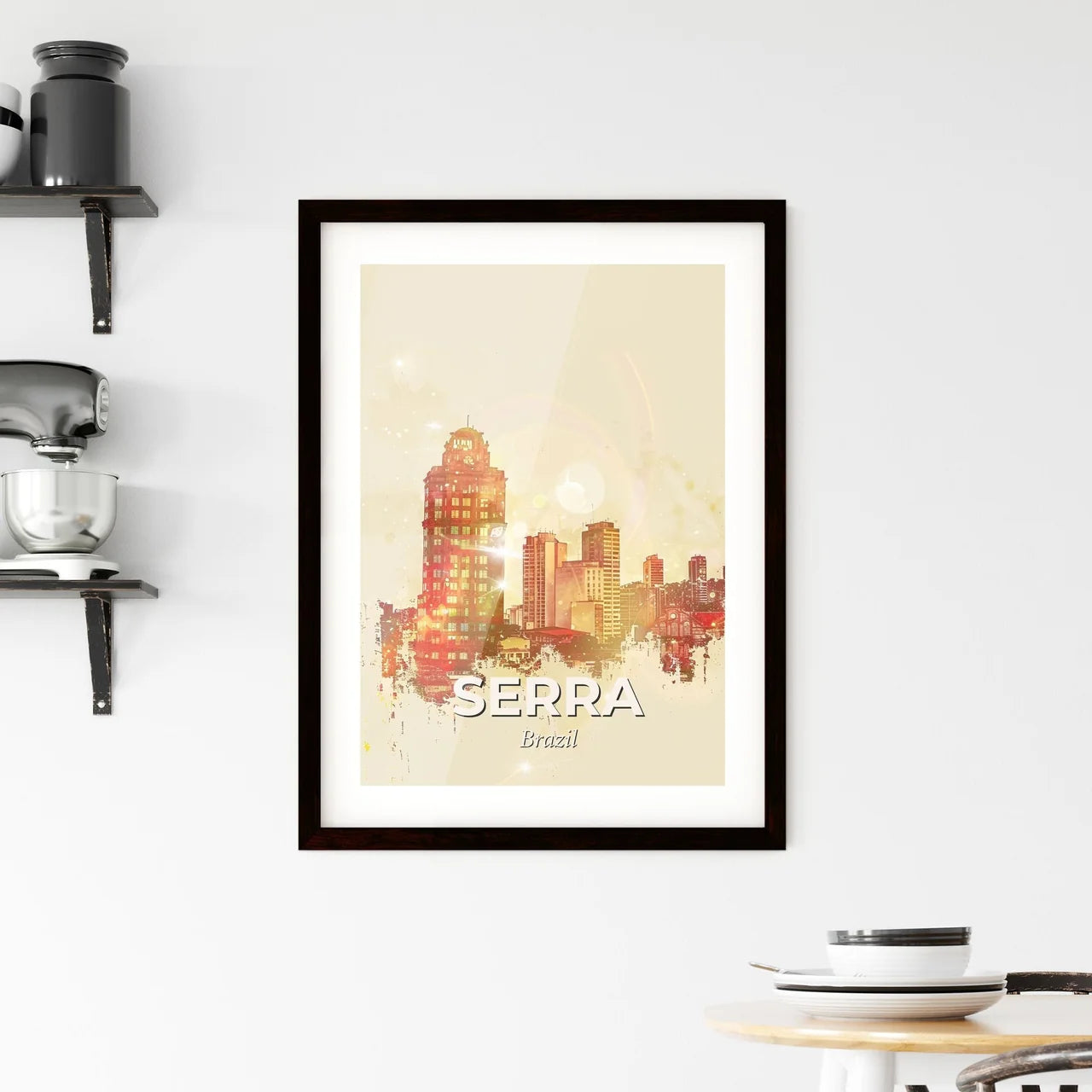 Serra, Brazil: City Skyline Composite Art Wonder Framed Print