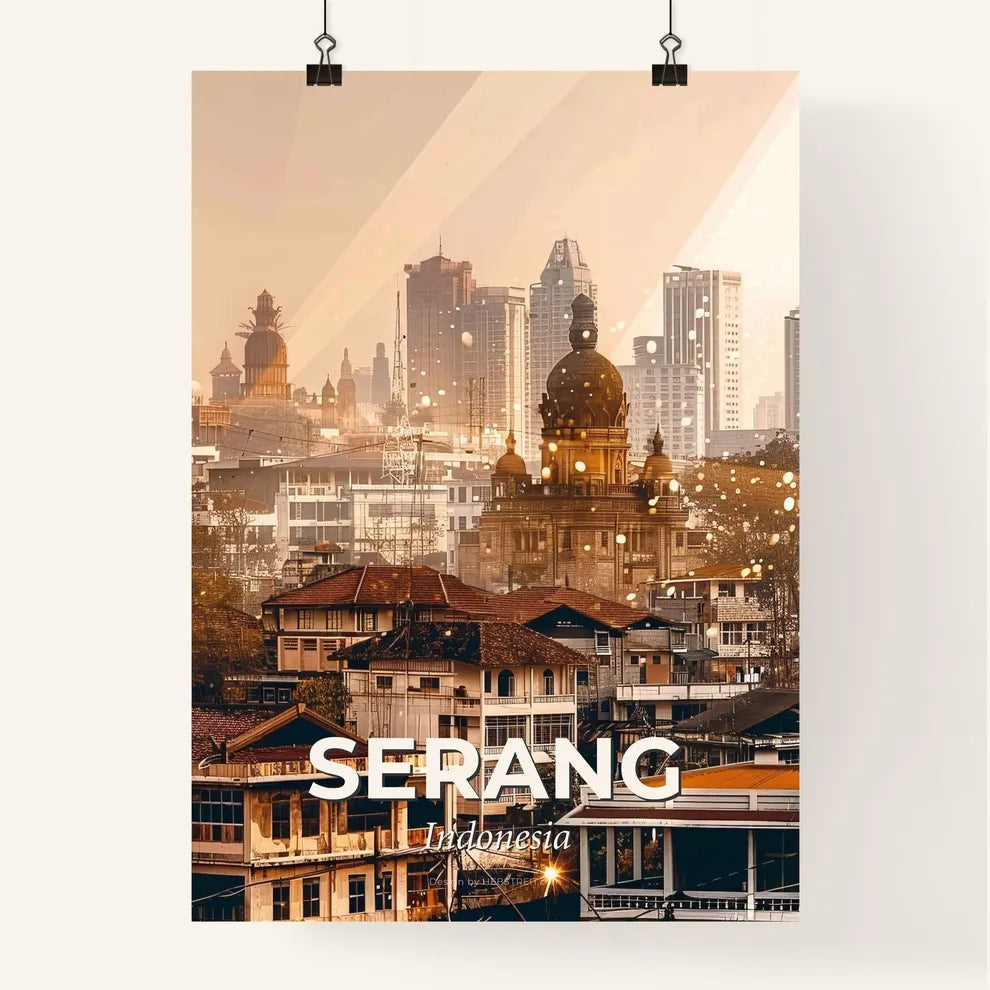 Serang Indonesia Double Exposure Icon Composite Poster