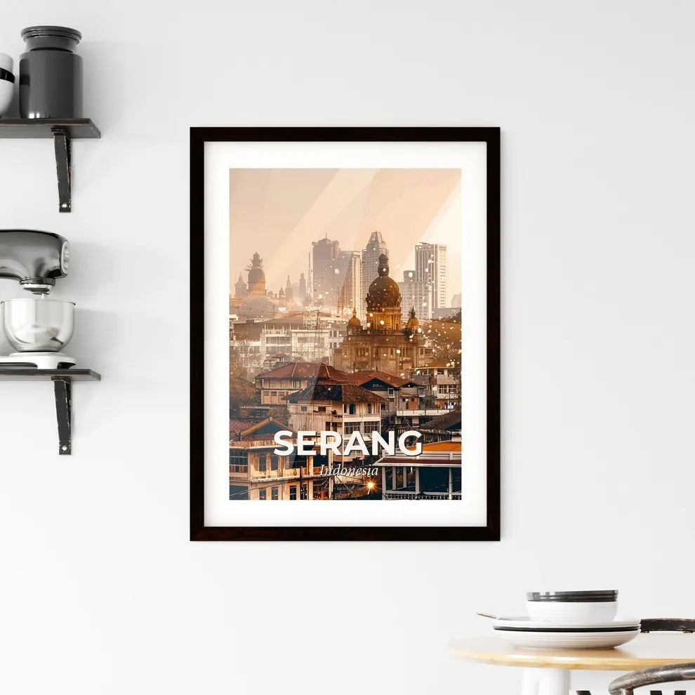 Serang Indonesia Double Exposure Icon Composite Framed Print