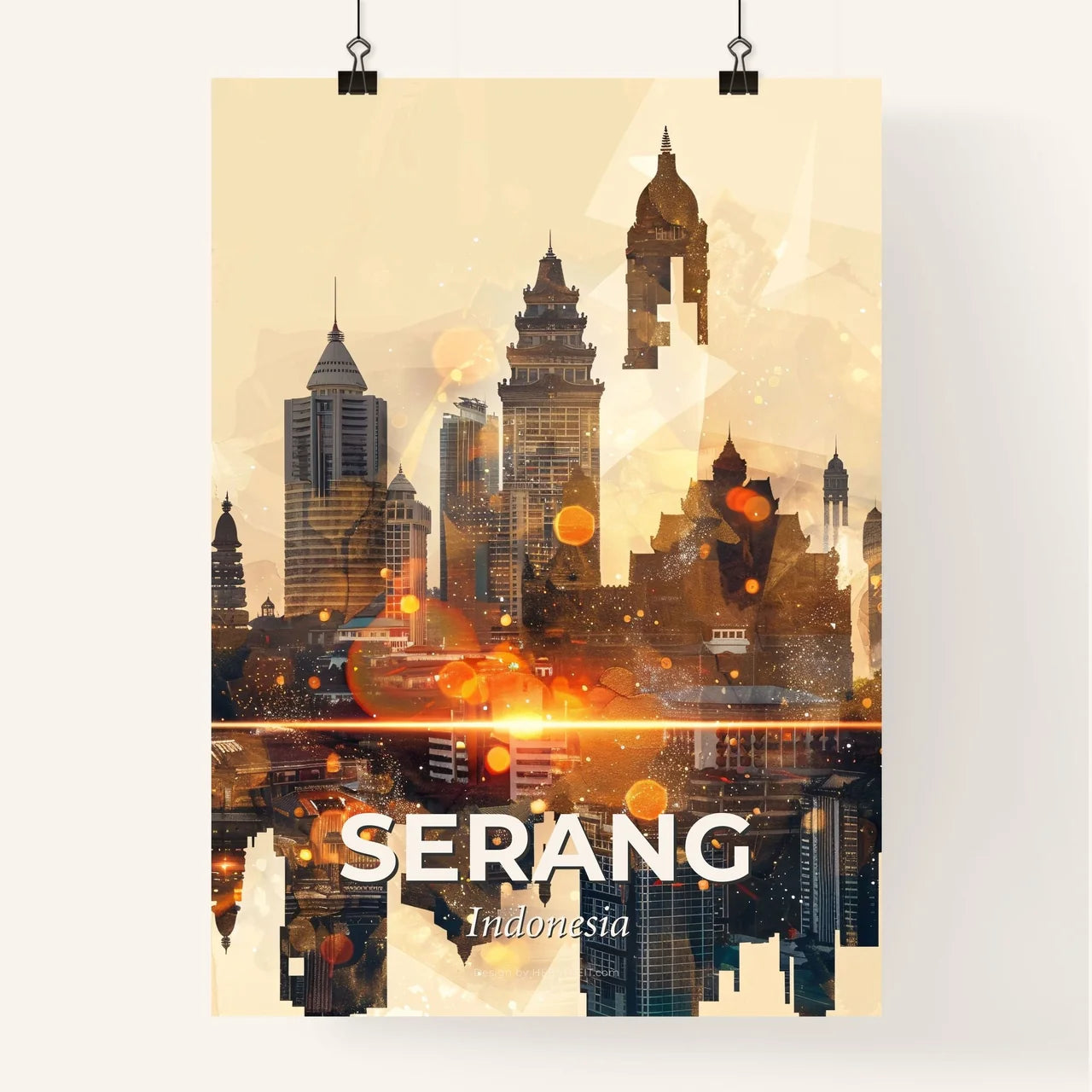 Serang Skyline Art: Local Icons in Vivid Hues Poster