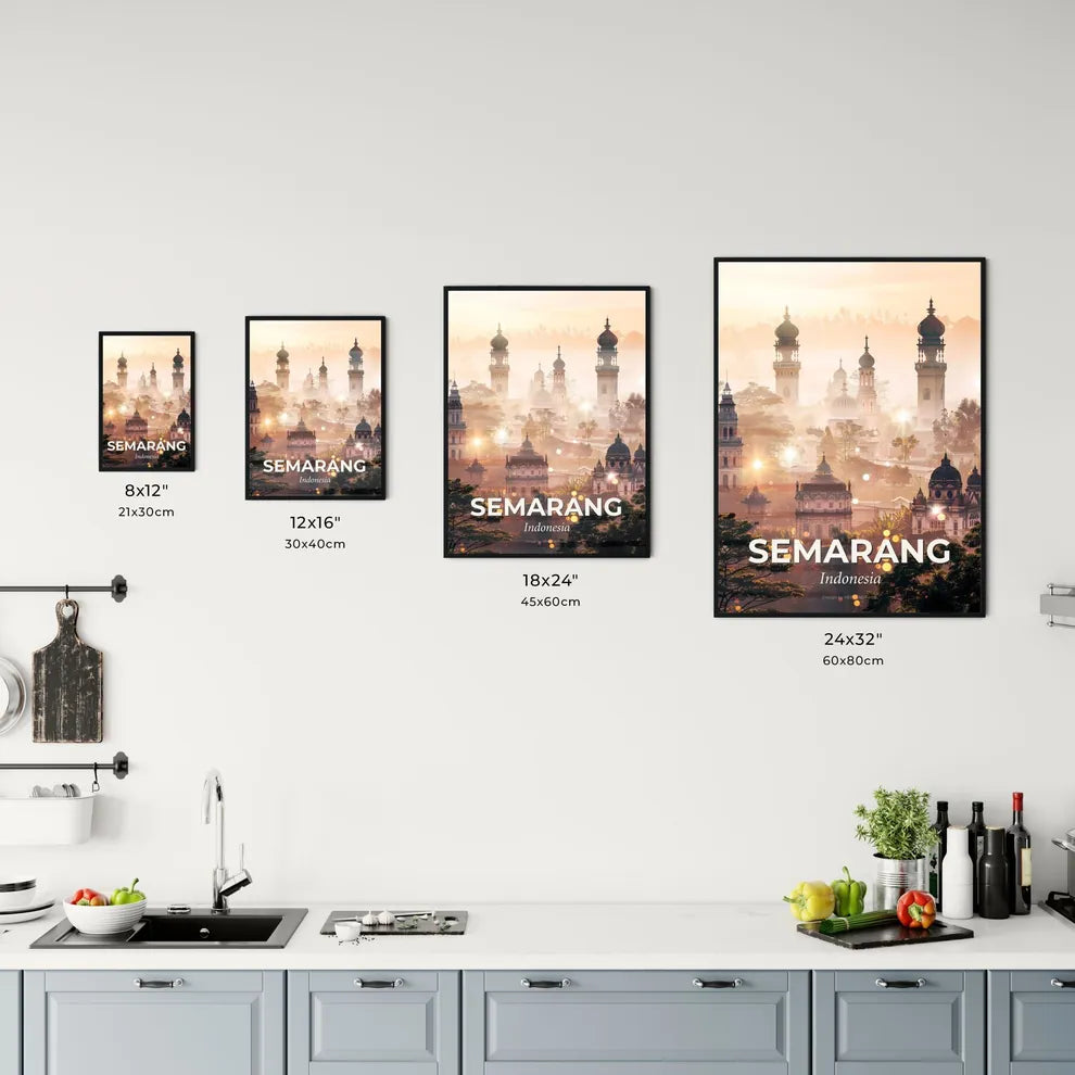 Semarang City Skyline Composite Poster Artwork Office Art