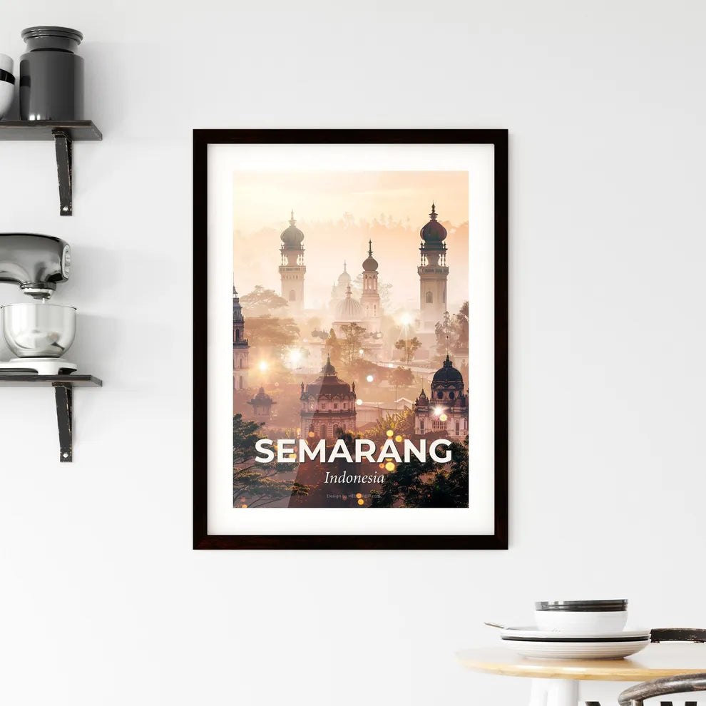 Semarang City Skyline Composite Poster Artwork Framed Print