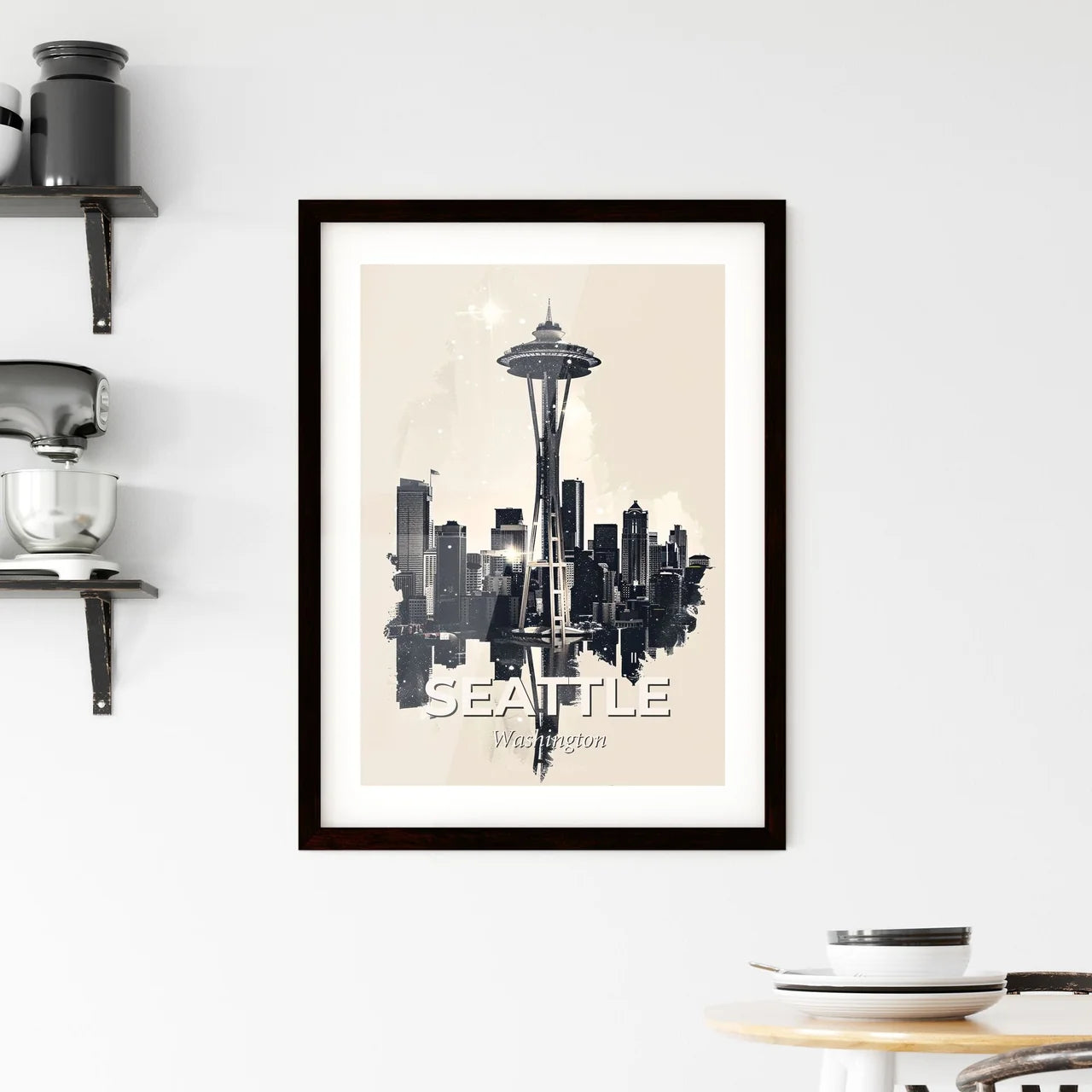 Seattle Cityscape Poster: Art with Local Flair Framed Print