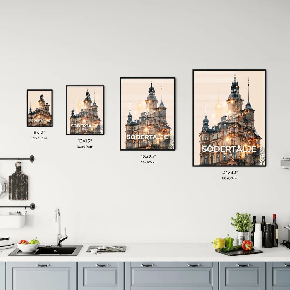 Södertälje Skyline Night Dreamy Poster Art Office Art