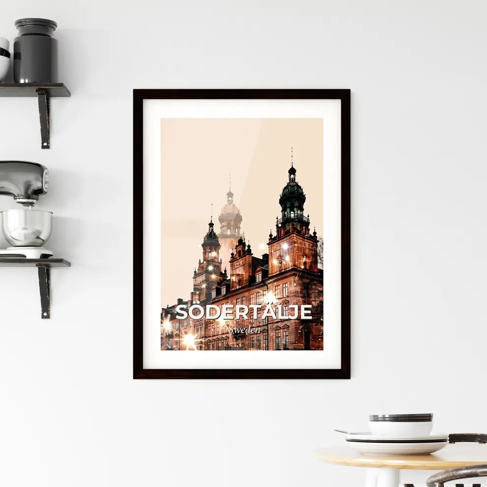 Södertälje Cityscape Composite Art Poster Framed Print