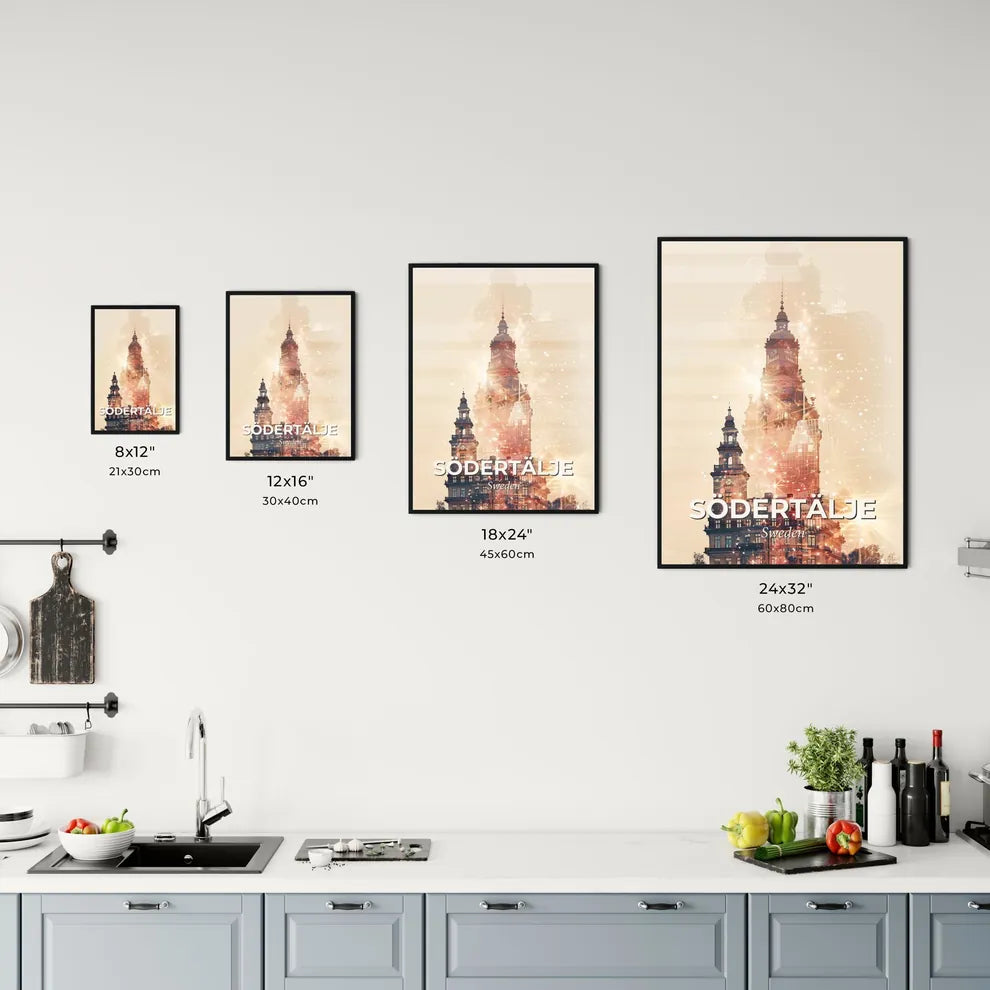 Sodertalje Sweden Skyline Art Poster Office Art