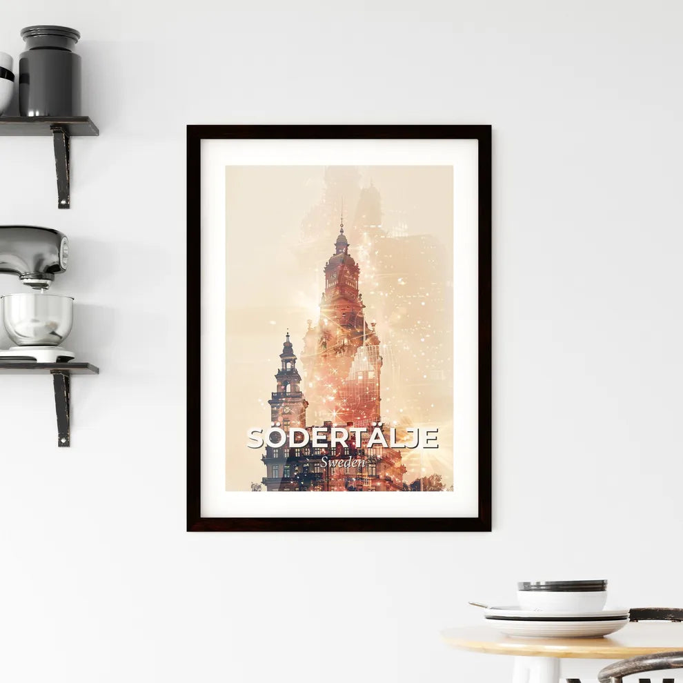 Sodertalje Sweden Skyline Art Poster Framed Print