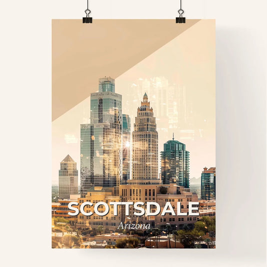 Scottsdale Skyline Double Exposure Composite Art Poster