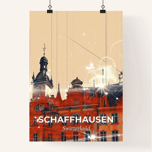 Schaffhausen City Skyline Double Exposure Poster Art Poster