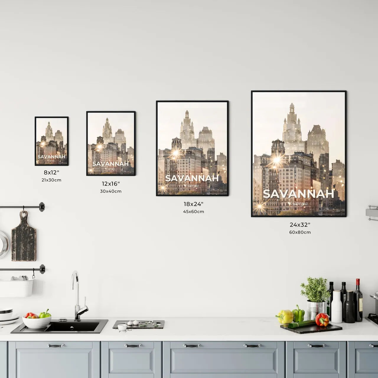 Savannah Double Exposure City Skyline Composite Art Office Art