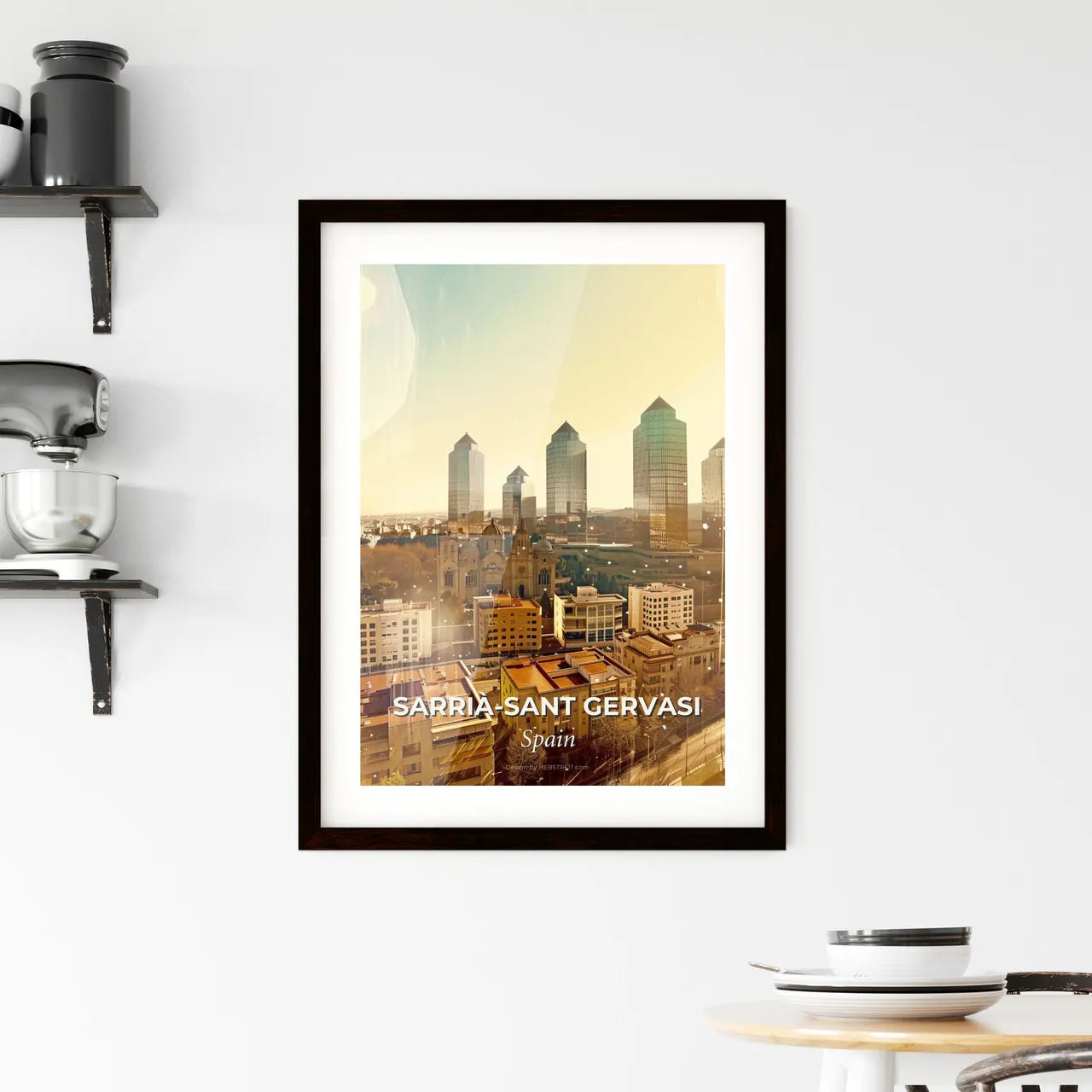 Catalonian Architectural Skyline Poster Framed Print