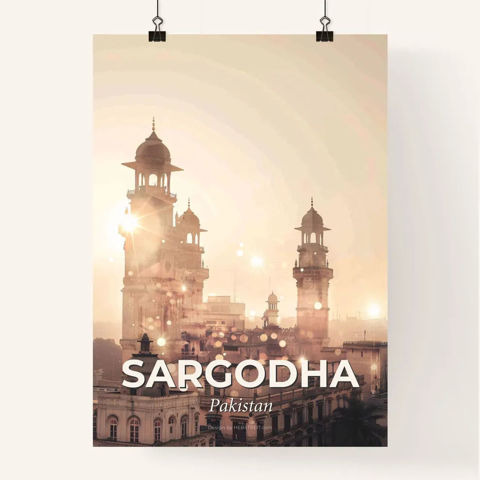 Sargodha Skyline Double Exposure Art Poster Poster