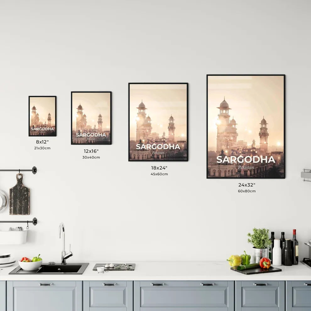 Sargodha Skyline Double Exposure Art Poster Office Art