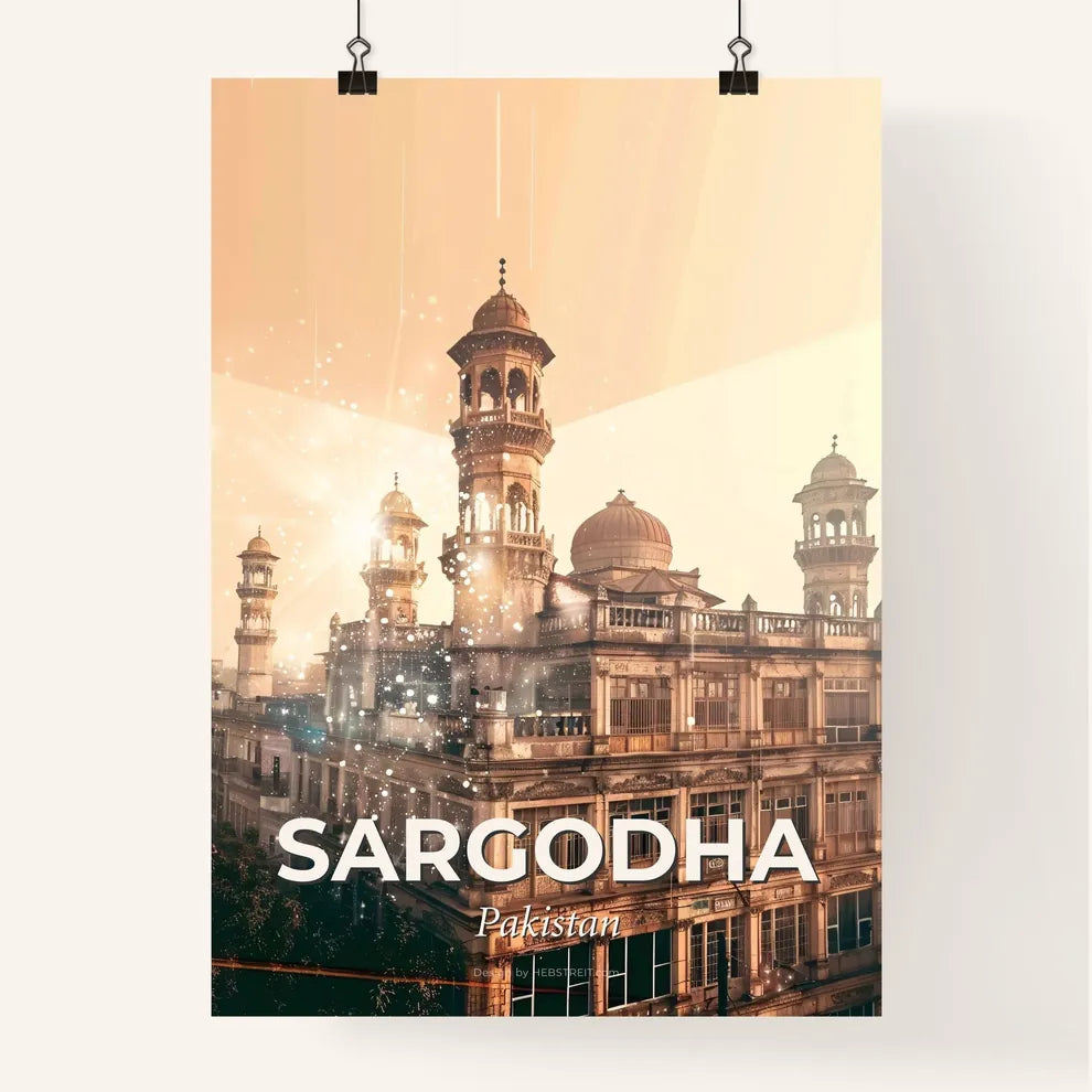 Sargodha, Pakistan: Bright beige double exposure poster Poster