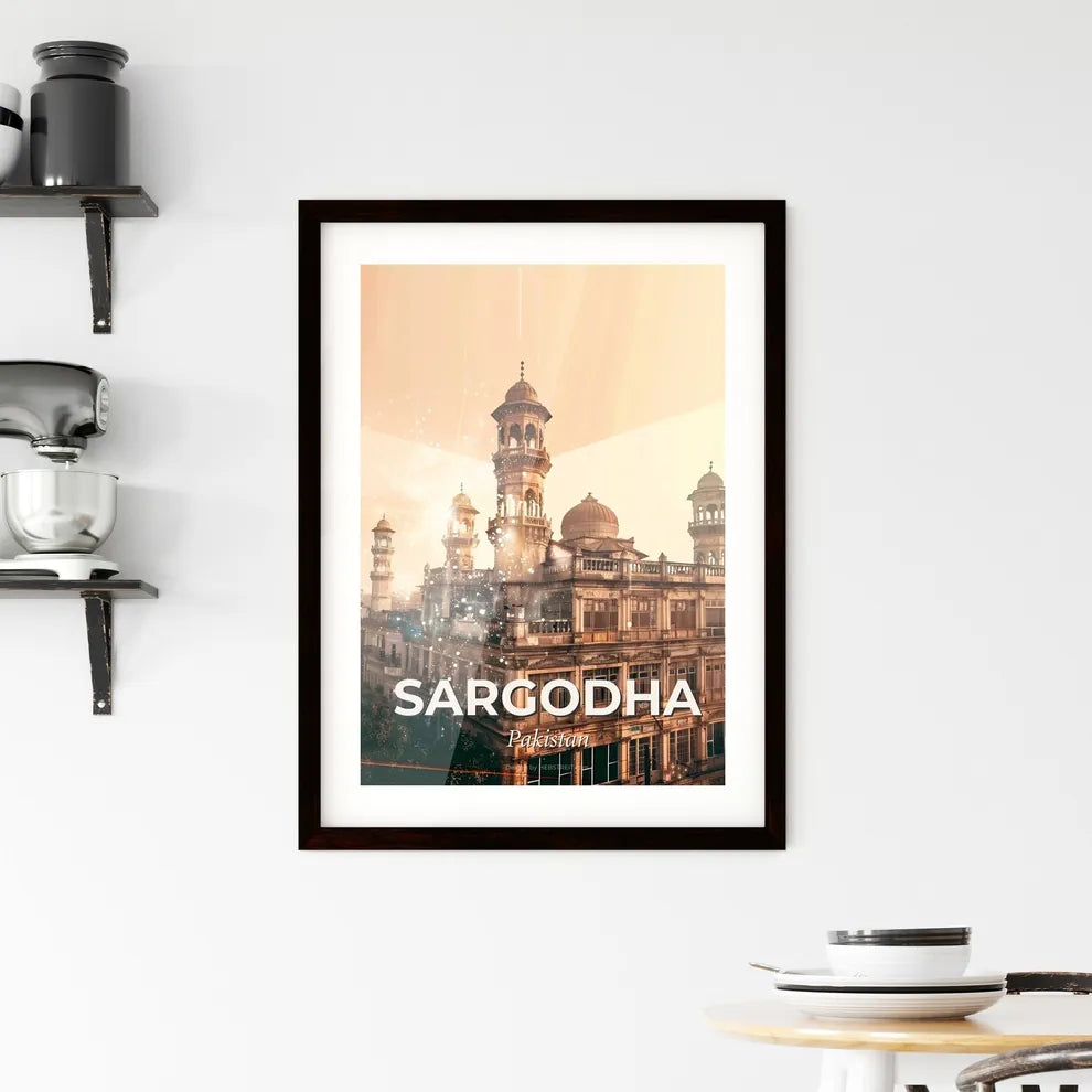 Sargodha, Pakistan: Bright beige double exposure poster Framed Print