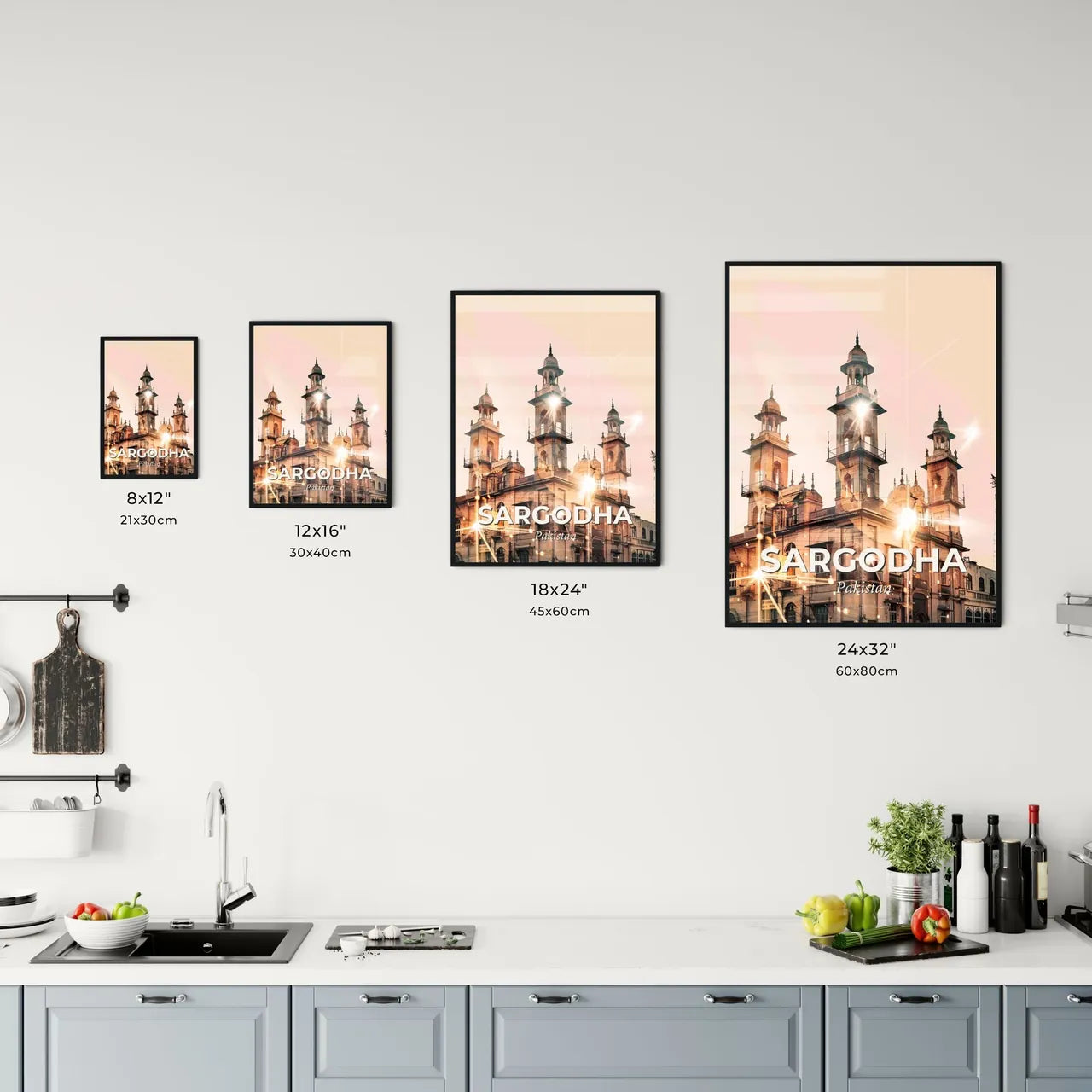 Sargodha Skyline Art: Beige Sparks Local Colors High Resolution Office Art