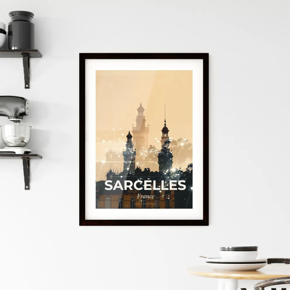 Sarcelles Skyline Silhouette Composite Art Print Framed Print