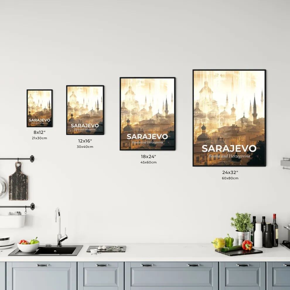 Sarajevo Skyline Double Exposure Composite Art Office Art