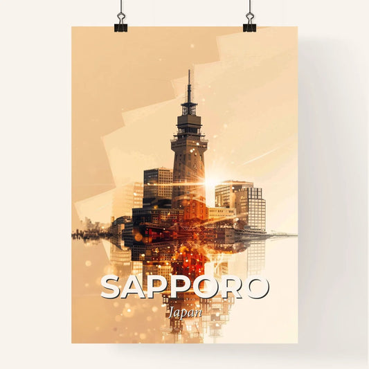 Sapporo Skyline Double Exposure Poster Art Poster